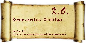 Kovacsevics Orsolya névjegykártya