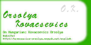 orsolya kovacsevics business card